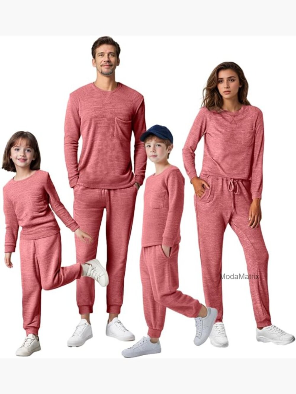 Kids Family Matching Pajama Set Long Sleeve Lounge Joggers with Pockets